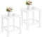 UDPATIO 2er Set Kunststoff Beistelltisch,Gartentisch,Balkontisch Wetterfest for Kleiner Balkon,Terrasse,Garten,40x40x45CM,Weiß