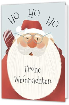 PICTALOO Weihnachtskarte – Ho Ho Ho – süße Karte Frohe Weihnachten für Frau Mann Freunde Kollegen, Christmas Klappkarte mit Umschlag, lustige liebevolle Weihnachtsgrüße, Weihnachtsgrußkarten Set (1x)
