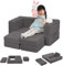MeMoreCool Kindersofa aus Cord, Ausklappbares Schaumstoff Sofa, Modulare Mini Couch für Kinderzimmer & Schlafzimmermöbel, Anthrazit