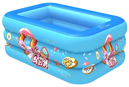 ifundom Piscina Hinchable Infantil PVC Dos para Niño Niña y Bebés Bañera Portátil Refrescante Verano Jardín Colores y Diseño Aleatorio