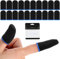oruola 20 Pcs Finger Sleeves for Mobile Gaming,Gaming Finger Sleeves,Fingers Sleeve with Ultra Thin,Breathable and Sweat-wicking Game Fingers Sleeve Fit All Touchscreen Devices, Black & Blue