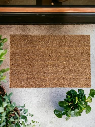 VL Door Mat 45x75cm – Coco Coir Door Mats with Non-Slip Latex Backing – Heavy Duty Door Mats Outdoor for Mud, Dirt and Moisture Control in Patio, Entryway, Garden or Garage (Pack of 1)