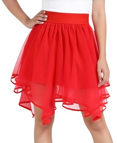 Leggings cortos para niños, niñas, vacaciones, fiesta, ballet, faldas, disfraz, fiesta, danza, faldas, pantalones cortos para niños, rojo, 5-6 años