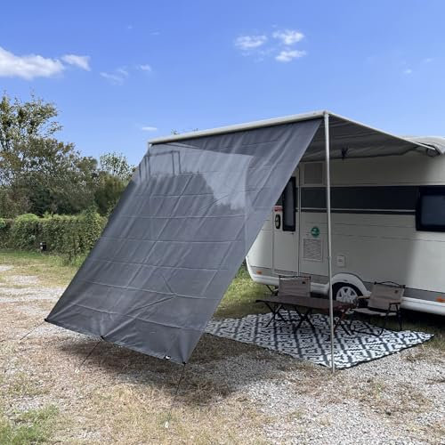 SHADEPLUS Sonnenschutz für Wohnmobile,Wohnmobile Markisen,Sunblocker-Markisen,Universelle Sonnenschutz-Markisen Keder mit Ø4.8mm&6.8mm, Vorderwände für Markisen mit kompletten Sets 2.2Mx2.4M