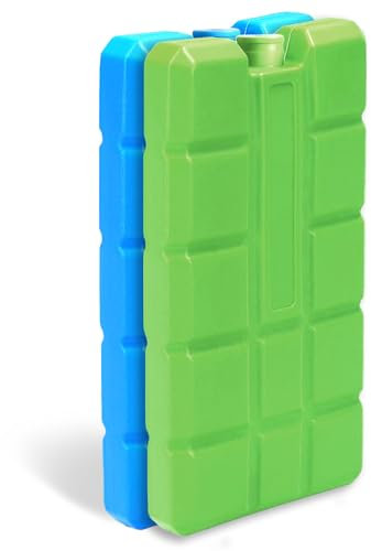sunVigorous Kühlakkus für kühltasche, Kühlakkus 2/4/8 Stück à 200 ml, Wiederverwendbarer ultradünner kühlelement, Geeignet für Outdoor, um Lebensmittel frisch zu halten (Blau1+Grün1)
