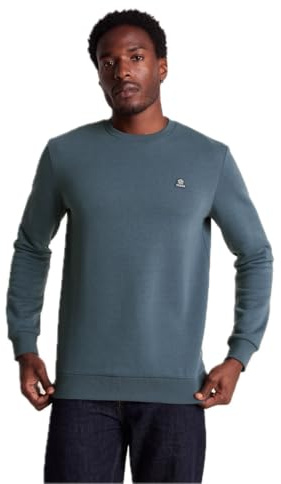 TOG24 Mellor Mens Crew Neck Sweater Winter Cotton Knitted Work | Jumper, Ribbed cuffs, Brushed lining, Marl, Everyday wear