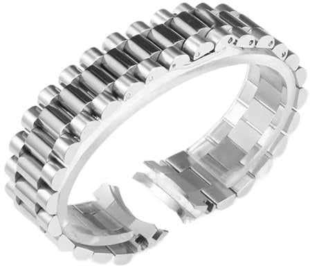 NFJNFCF Uhrenzubehörband aus massivem 904L-Edelstahl, kompatibel mit Rolex DATEJUST DAY-DATE, silberne Uhrenarmbänder, 20 mm, 21 mm(Silver-3,21mm)