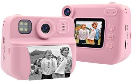 Fabater Fotocamera Digitale per Bambini, Fotocamera Istantanea 1080P con funzionalità e Video, Compleanno per Ragazzi e Ragazze (PINK)