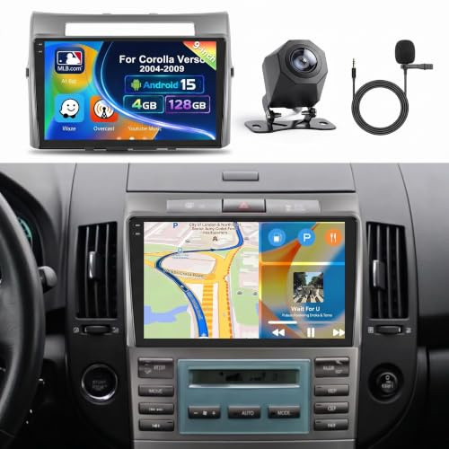 Inefala Android 15 Autoradio für Tpyota Verso | 4G+128G,9 Zoll In-Cell TouchScreen mit CarPlay & Android Auto,Navi,GPS,WiFi,FM/RDS,Bluetooth 5.0,EQ,SWC,Rückfahrkamera,MIC