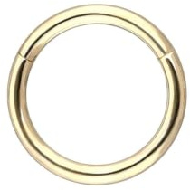 PIERCINGLINE Piercing Ring 14/18 Karat Gold Segmentring Clicker 585er Gold 14 Karat | Goldfarben Innendurchmesser: 5mm | Stabstärke: 1,2mm
