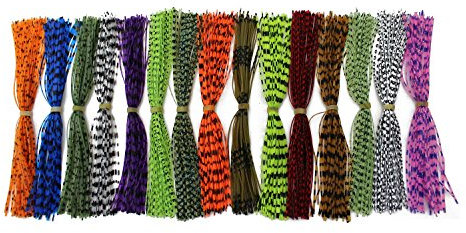 Tigofly DIY-Spinnköder aus Silikon für Tintenfische mit Gummifaden und Perlflocken, Fliegenfisch-Material,15 Bündel, 13 cm.