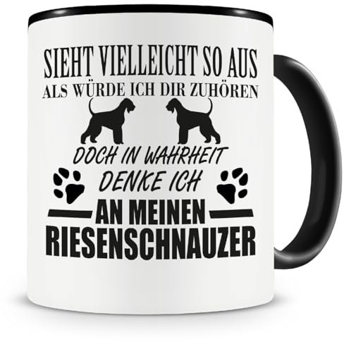 Samunshi® Ich denke an meinen Riesenschnauzer Hunde Tasse Kaffeetasse Teetasse Kaffeepott Kaffeebecher Becher