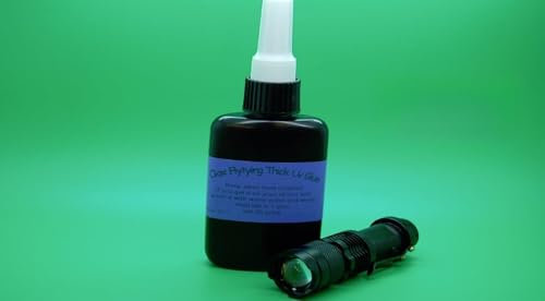 50g Résine UV Épais, Colle + 365NM Torche UV Zoomable pour Montage de Mouches
