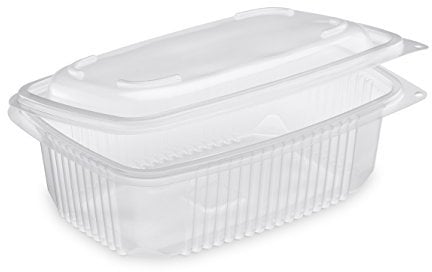 Guillin – ondipack ok800 Pack de 50 cajas micro-ondable a tapas bisagra, plástico, translúcido, 18.5 x 13.5 x 6.5 cm