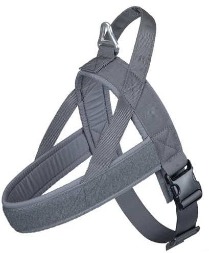 EXCELLENT ELITE SPANKER Ziehfreies Hundegeschirr mit Griff Verstellbares Hundegeschirr aus Nylon Einfaches Training für kleine, mittlere und große Hunde(Gry-S)