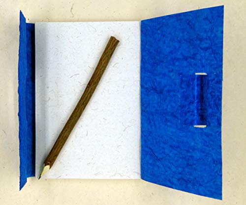 paperfreak *veganes Leder* Notizbuch A5-18x14cm Lederpapierbuch Reisejournal Skizzenbuch Brahmanenleder (türkis-blau)