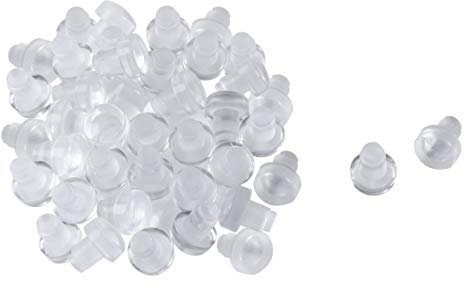 sourcing map 32Stk. Anschlagpuffer Transparent Flach Vorbau Stoßfänger gleiten, Draußen Möbel Tischplatte 6mm Weich Klar