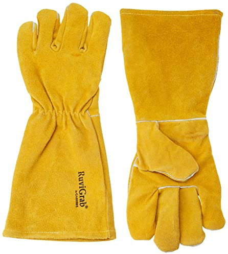 RuviGrab - Professionelle Schweißhandschuhe Kevlar | Flammhemmende Handschuhe | Schweißerbekleidung | Schweißschutz | Hochtemperaturhandschuhe | Kaminhandschuh, Öfen