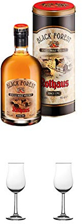 Rothaus Black Forest - SINGLE MALT - Whisky 0,7 Liter + Nosing Gläser Kelchglas Bugatti mit Eichstrich 2cl und 4cl 1 Stück + Nosing Gläser Kelchglas Bugatti mit Eichstrich 2cl und 4cl 1 Stück