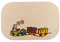 Frühstücksbrettchen Eisenbahn bunt – Holzbrett mit Eisenbahnmotiv – Personalisierbar mit Namen & Gravur – für Kinder & Erwachsene