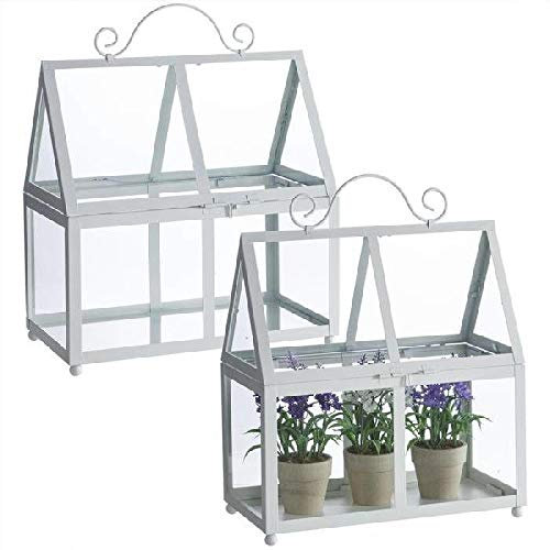 Dcasa Set of 2 Greenhouse Metal Ornaments Furniture Stickers Home Decoration Unisex Adult, Colour, Single