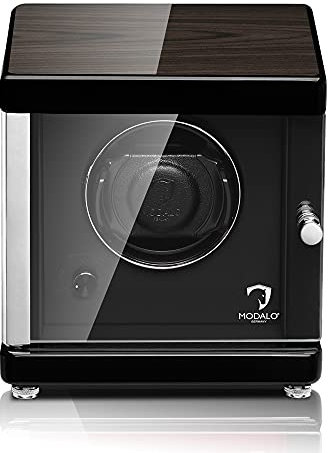 MODALO Uhrenbeweger (Watch Winder) Ambiente MV4 für 1 Uhr Schwarzes Makassar-Holz Design…