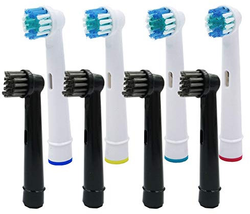 Lot de 8 têtes de rechange en poils de charbon de bambou pour brosse à dents Advance Power/Pro Health/Triumph/3D Excel/Vitality Precision Clean/Vitality Dual Clean