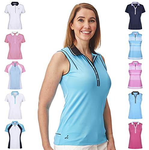 Under Par Women's Golf Pro Quality Breathable Moisture Wicking Sleeved & Sleeveless Golf Polo Shirts