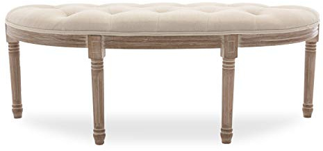 INTENSE DECO Banquette Sixtine Style Louis XVI Tissu Beige
