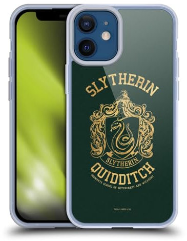 Head Case Designs Licenza Ufficiale Harry Potter Slytherin Quidditch Deathly Hallows X Custodia Cover in Morbido Gel Compatibile con Apple iPhone 12 Mini
