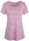 Sykooria Damen Sportshirt Kurzärmliges Sport T-Shirt mit Rundhalsausschnitt Leicht Atmungsaktiv Trainingsshirt Fitness Shirt Gym Yoga Tops, Light Purple XXL