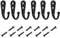 Xinstroe 6 Pieces Coat Hooks, Black Single Prong Metal Hooks Wall Mounted Hooks Robe Hooks Hanger with 12 Screws for Kitchen Bathroom Bedroom Scarf Bag Towel Key Caps (6)