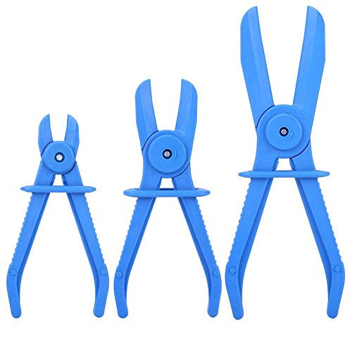 Leitungszange, Yctze 3Pcs Kunststoff Flexible Schlauchschellen Werkzeugsatz Bremskraftstoff Wasserleitungsschellen Zangen Kit(Blau) für Leitungszange Leitungszange Leitungsklemme Schlauchklemme Werkze