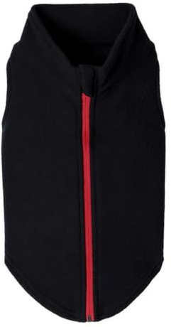 Gooby Hundepullover mit Reißverschluss aus Fleece, Schwarz, Größe XXL – warme Pullover-Fleece-Hundejacke mit Doppel-D-Ring-Leine – Winterpullover für kleine Hunde und Jungen und mittelgroße Hunde