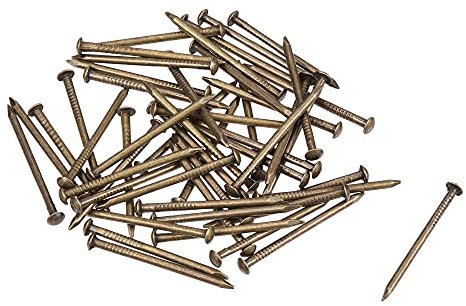 sourcing map Clou Petit Minuscule Laiton 1.2x20mm pour Bricolage Bois Matériel Accessoires 50pcs