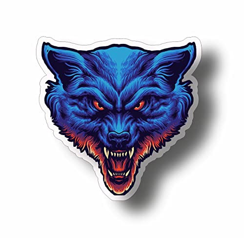 AMA shop Aufkleber Wolf 2 aus PVC für Wandtattoo, Auto, Motorrad, Helm, Wohnmobil