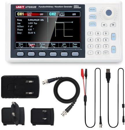 UNI-T UTG962E/UTG932E Générateur de fonctions Arbitrary Wave 60 MHz Double canal 200 MSa/s Fréquence 14 bits avec adaptateur d'alimentation USA Câble d'alimentation USB