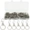 100Pcs Swivel Lobster Clasps & Key Ring Hoops with Plastic Box,50Pcs Metal Key Ring Clips and 50Pcs Keyring Rings Key Chain Hooks with Split Rings for Jewellery Making Hanging Crafts