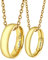 Daesar Halskette Personalisiert Paar, Kette Edelstahl Gold 60CM 50CM Charms Anhänger Ringe mit Gravur I Love You Partnerketten für 2