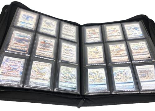 Platin Benters Protection Toploader Sammelalbum 9-Pocket Zippered Binder kompatibel für Pokemon Yugioh Magic the Gathering Karten