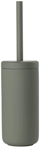 Zone Denmark Ume Toilettenbürste, WC Bürste, Klobürste in Schönem Dänischem Design, aus Steinzeug mit Soft Touch-Beschichtung, Durchm. 10 cm, Höhe 38,7 cm, Olive Green (Grün)