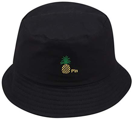 HANXIULIN Unisex Fischerhut Männer und Frauen können Fischerhut Sommer Outdoor Hut Ananas Druckmuster Flache Oberseite Sonnenhut Sonnenschutzhut Fischerhut aufbewahren