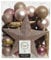 Kaemingk Weihnachtskugeln Kunststoff 5-8cm mit Christbaumspitze Stern 33er Set bruchsicher rosa braun