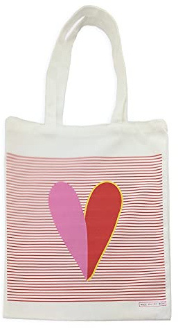 Wee Blue Coo Breton Stripe Love Heart Cotton Tote Reusable Eco-Friendly Bag