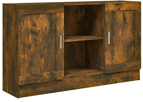 Tidyard Rökskåp i ek, skåp, utrymmesbesparande köksskåp, moderna skåp, bufféskåp, köksskåp, köksskåp, multifunktionsskåp, 120 x 30,5 x 70 cm i flerskiktat trä