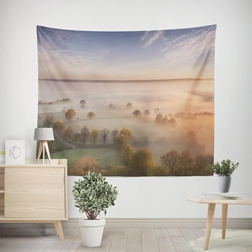 EHOMERY Wandteppich Blatt Wanddekoration Tumblr Himmel Wandbehang Küche Wandtuch Kinderzimmer Junge Wohnzimmer Schlafzimmer Wandbehang Dekoration 100x70cm