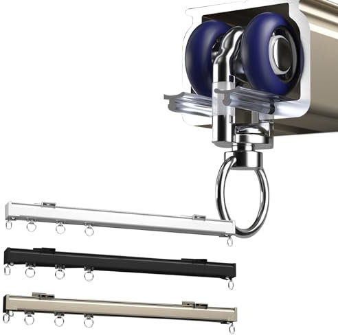 Aluminium Decke Vorhangschiene 50 200 300 400 500 600cm Große Gardinenschiene, Mit Leisen Lagerrollen, Für Aufhängen Schwerlast Vorhänge, Decken- Und Wandhalterungen Erhältlich