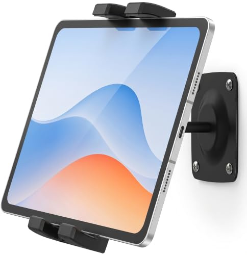 Keuvirya Tablet Wall Mount Holder for iPad, 360°Adjustment Compatible with 4~12.9 inch Tablet and Phone