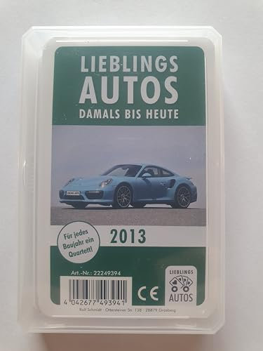 Lieblings Autos Auto Quartett 2013 Baujahr Geburtsjahr 12. Geburtstag Geschenk Spielkarten Neu