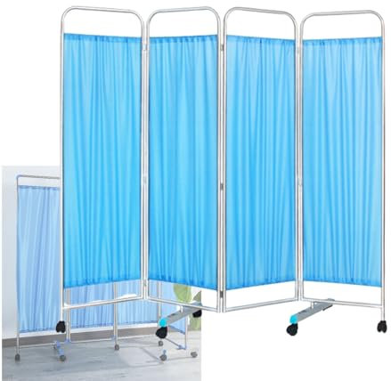 Rollbarer Medizinischer Sichtschutz Mit 4 Paneelen Und Rädern, Geeignet for Klinikstationen, Untersuchungskrankenhäuser, Pflegeheime, 6 Fuß Hohe Temporäre Wandtrennwand